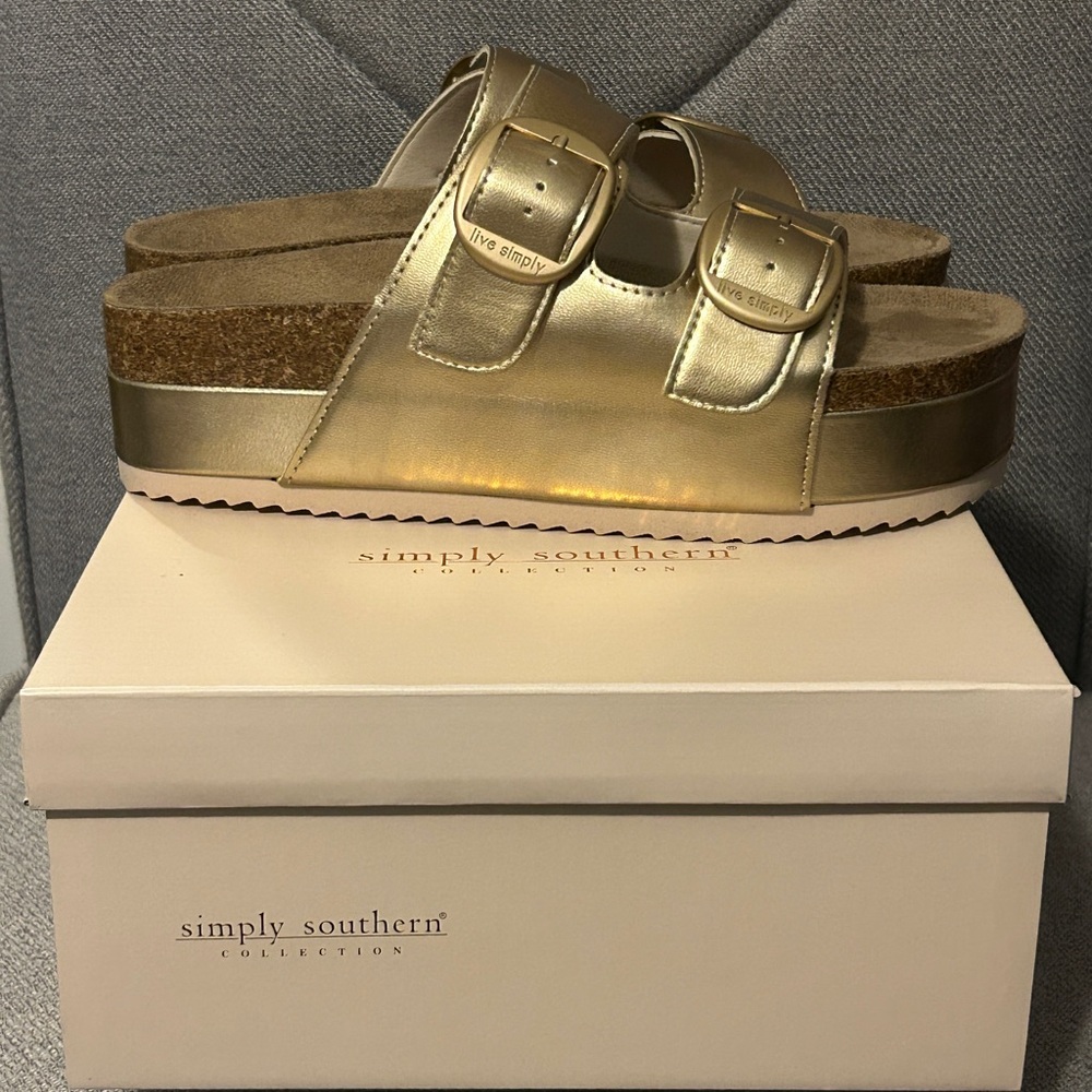 Simply Southern gold platform sandals
